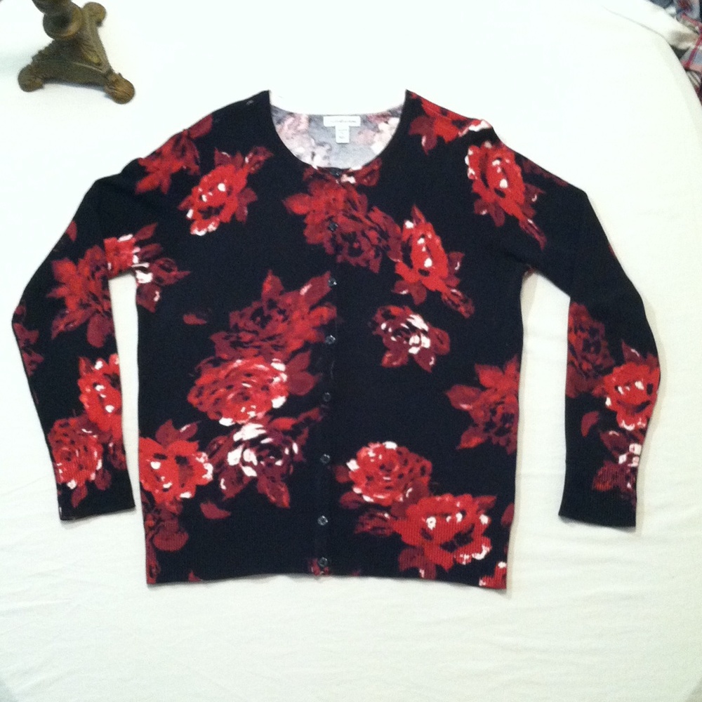 PETITE LARGE CROFT&BARROW STYLISH FLORAL SWEATER
